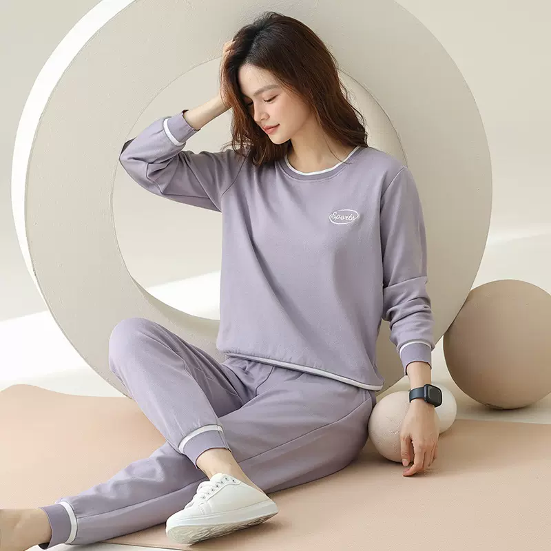 【270g重磅拉架棉】睡衣女纯棉长袖秋冬套头休闲可外穿女士家居服