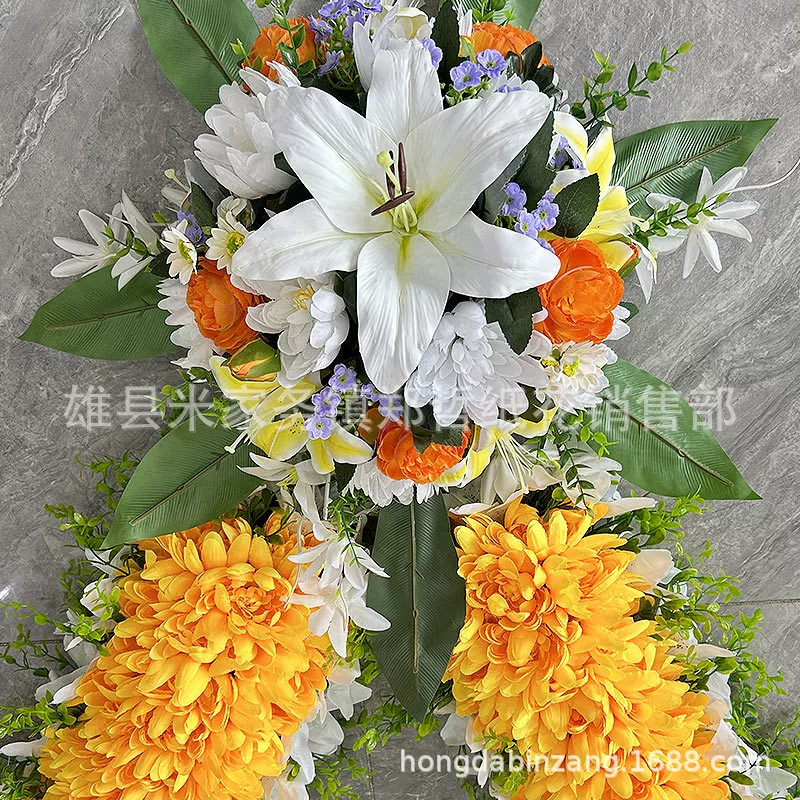 Funeral set decorative artificial flower car hood daub suction coffin arrangement floral ritual décor artificial flowers ceremony obituary