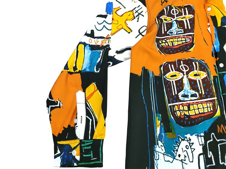Camicia casual uomo basquiat heaven tokyo a maniche lunghe_voghion.com