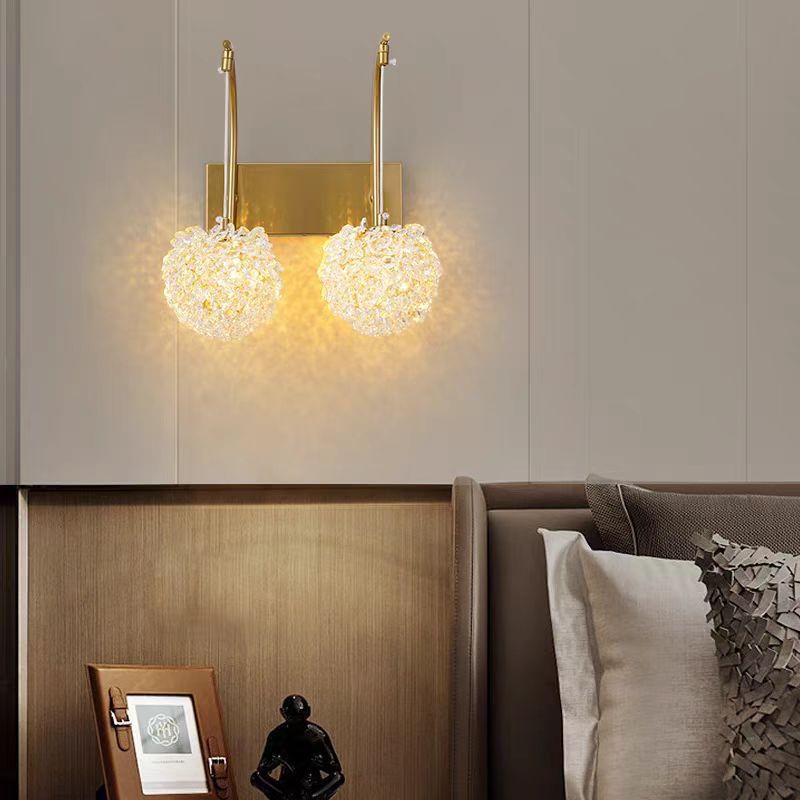 Sala de estar lámpara de cristal dormitorio lámpara de cristal Yama Villa agua lámpara de pared de luz sala de paneles rojo lámpara de pared roja pequeña Yama