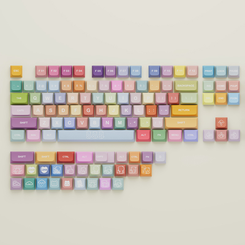 XDA高品質PBT素材ボールキャップ昇華プリントグミベアEVAフルセット汎用メカニカルキーボードキーキャップ|undefined