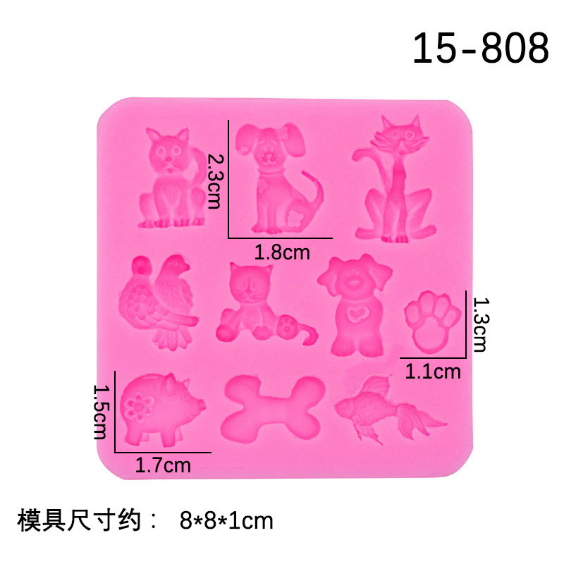 3D de dibujos animados animal fondant pastel de silicona molde DIY hornear pastel de pavo real accesorios de chocolate decorativos molde