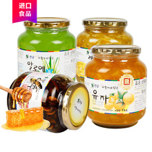 韓國進口全南蜂蜜柚子茶580g大棗蘆薈檸檬水果醬茶沖泡飲料品批發