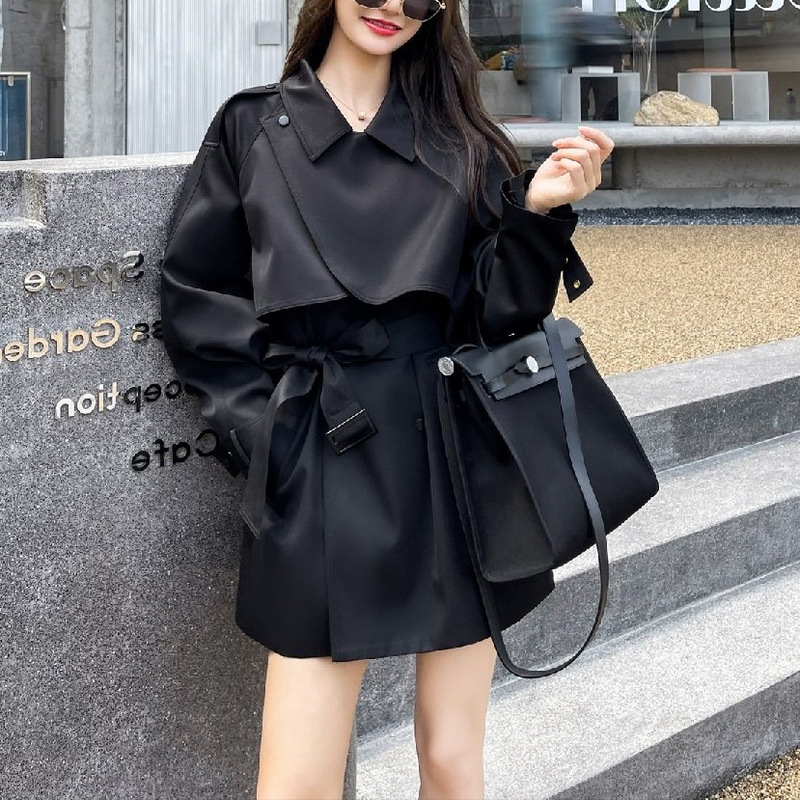 高级感短款风衣外套女小个子2025春秋季新款韩版收腰显瘦流行大衣|undefined