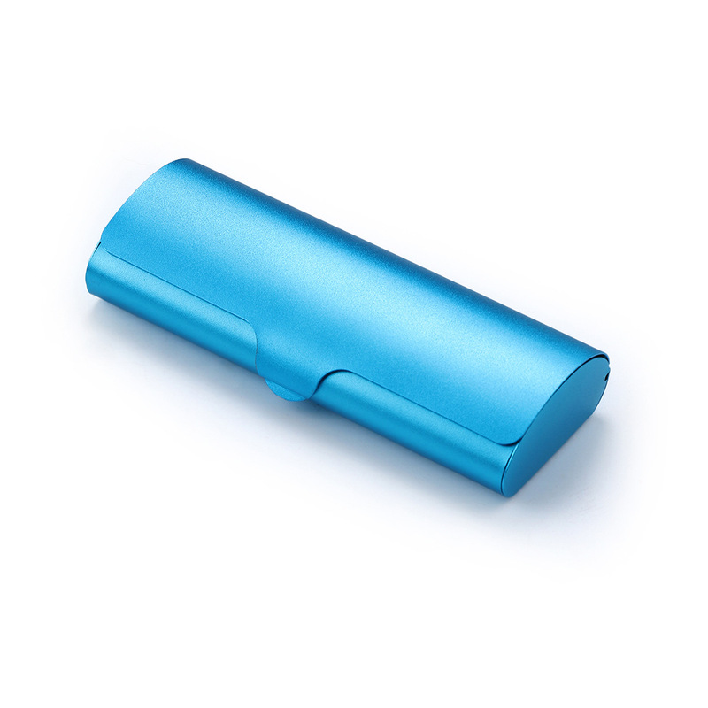 Aluminum alloy flip-top eyeglass case, portable metal eyeglass storage box, case for prescription and reading glasses, factory stock wholesale