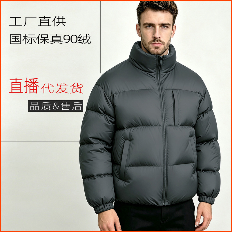 2026 Men's Short Down Jacket for Autumn and Winter, Thickened and Warm, Stand-up Collar, Men's Coat Wholesale, 90% White Duck Down, Pinghu 2026 Men's Short Down Jacket for Autumn and Winter, Thickened and Warm, Stand-up Collar, Men's Coat Wholesale, 90% White Duck Down, Pinghu