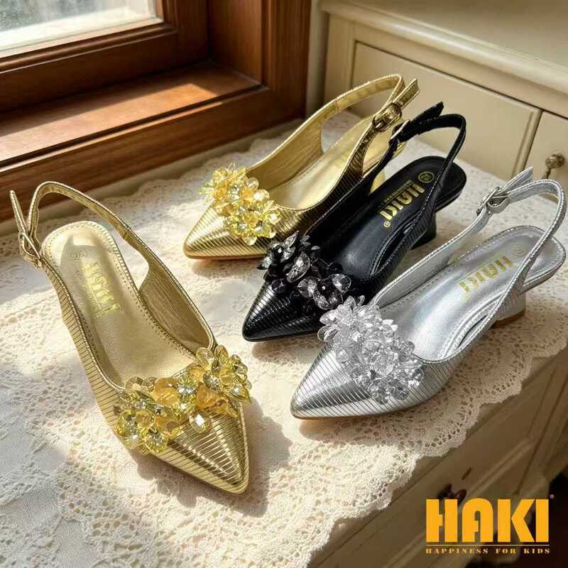 Cross-border children's high-heeled shoes 2026 new style shallow sandals girls' princess shoes fashion dance crystal single shoes wholesale