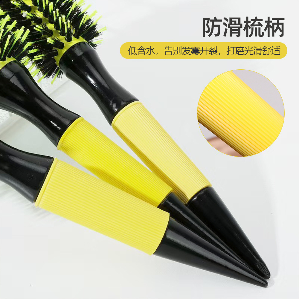 Suministro directo de cerdas de cerdo, tubo de aluminio, nailon, estilo brasileño, peine de rodillo, hebilla interior, cabello liso, peine de núcleo rizado, peine de cabello cilíndrico