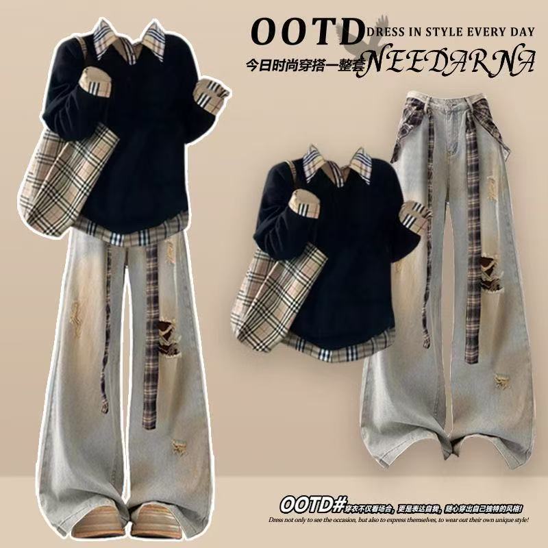 Autumn Clothing in Neutral Style, Korean-Style Unique and Super Stylish Sweaters Paired with Shirts, Autumn School-Style Outfits Autumn Clothing in Neutral Style, Korean-Style Unique and Super Stylish Sweaters Paired with Shirts, Autumn School-Style Outfits