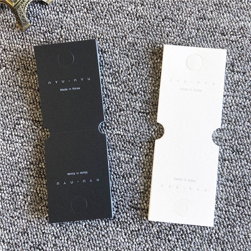 手链项链卡片现货韩版发绳发圈纸卡5x14cm黑色小饰品卡片logo