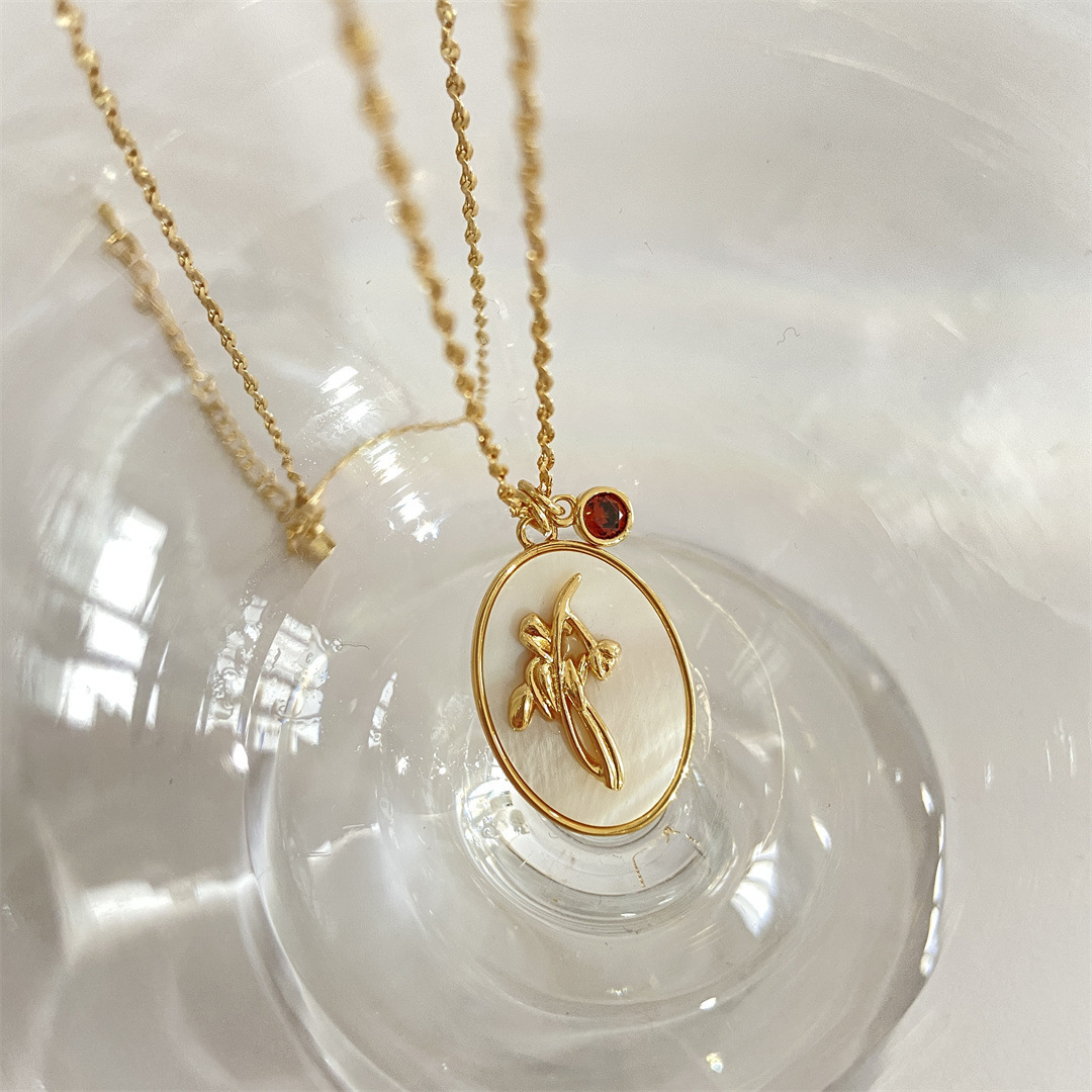 Fashion Flower Copper Necklace Inlay Zircon Copper Necklaces