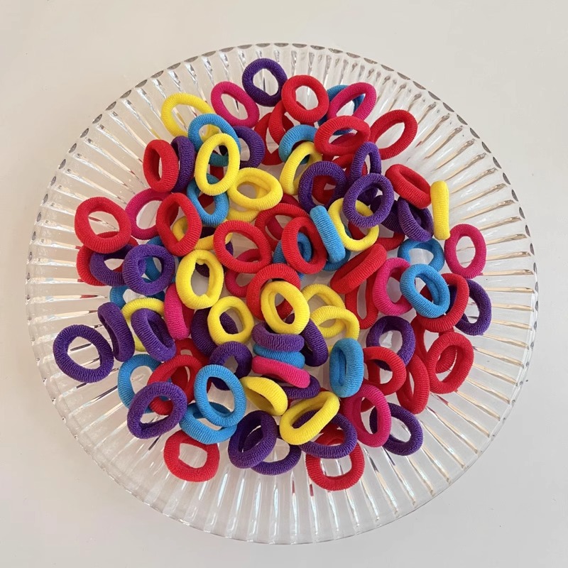 Anillo de cabello de color caramelo para niños no daña correa de cabello bebé cuerda de cabello niñas lindas cubiertas de cabello de cuero de pimples