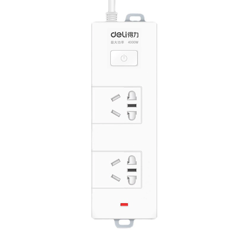 Deli 18265 новый национальный стандарт 3C мощный розетка 2 группы длиной 1 метр 4000Вт детская безопасность 16A инженерное огнестойкое