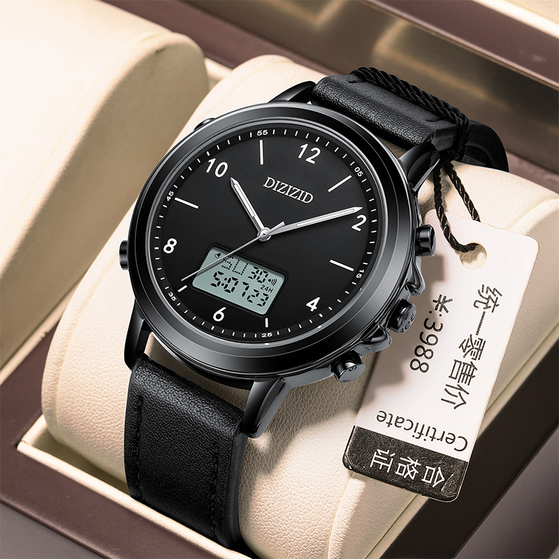 帝兹爆款男士双显商务运动电子手表多功能夜光防水外贸watch批发