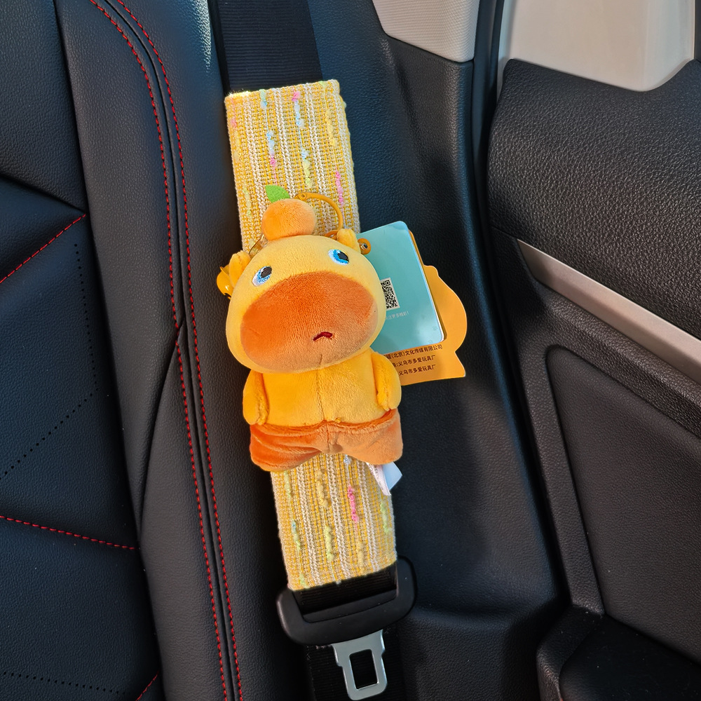 Protector de Hombro de Capibara para Cinturón de Peluche Decorativo para Automóvil