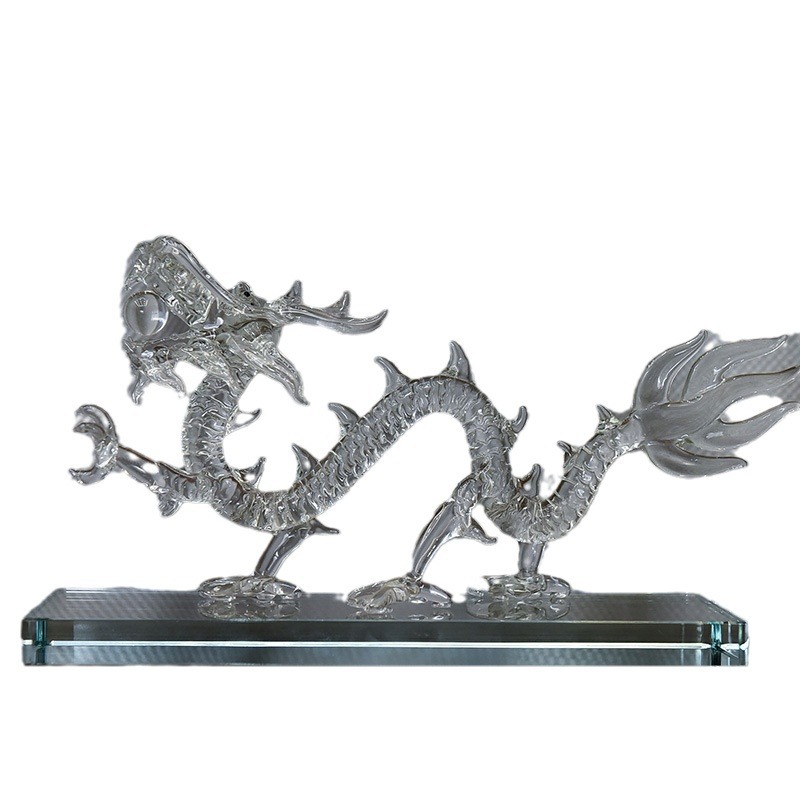 Cristal de cristal artesanía decoración del hogar adornos animales temperamento Tenglong doce Zodiaco regalo cumpleaños