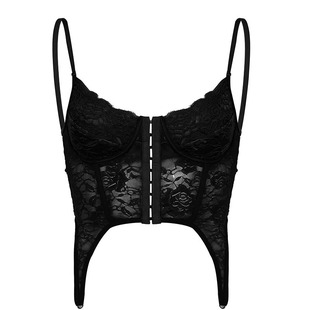 Retro Lace Splicing Crochet Irregular Camisole Hot Girl Slimming Inner Wear Short Chest-Revealing Underwear