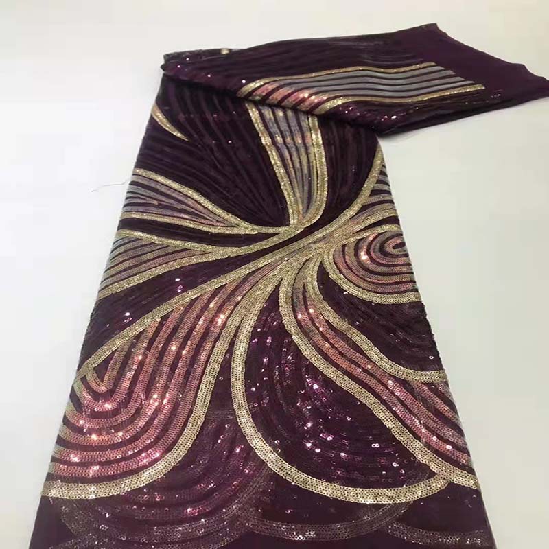 Moda elegante lentejuelas vestido bordado vestido de novia tela de encaje de alta calidad JX1863 image 11