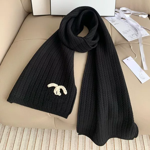 Correct Version Long Knitted Scarf for Women Autumn and Winter New Letter Shawl Extra Warm and Thickened Small Fragrant Scarf