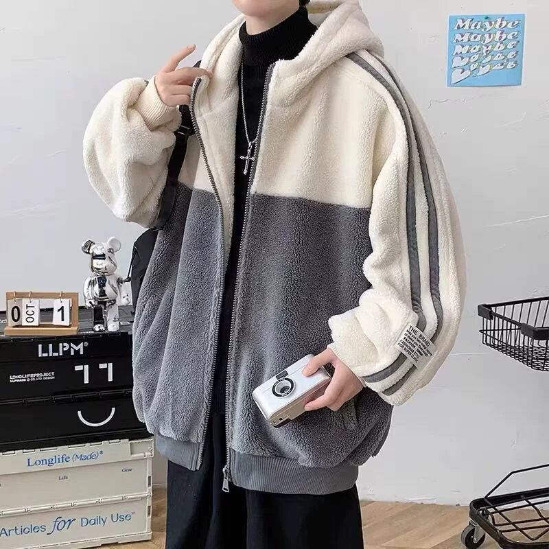 Кашемир с капюшоном хлопчатобумажное пальто мужской зимний бархат утолщенный теплая хлопчатобумажная одежда oversize свободная защита от холода