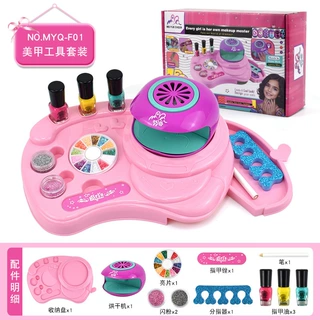 亚马逊女孩彩妆玩具儿童仿真化妆品指甲油美甲系列过家家玩具套装