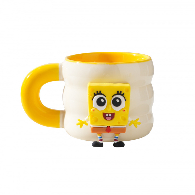 Auténtico autorizado SpongeBob mug personalidad tarta de dibujos animados estrella taza de desayuno de cerámica regalo taza de café creativa