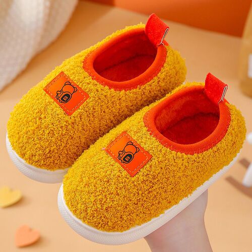 Baby Cotton Slippers for Winter, Boys 1-3 Years Old, 2-Indoor Non-Slip Warm Fleece Toddler Ankle Boots, Home Children's Cotton Shoes