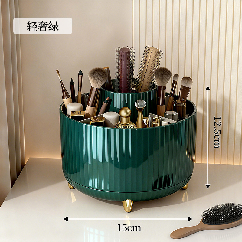 デスクトップ回転化粧ブラシ収納チューブ化粧品収納ラックデスクドレッシングテーブルアイシャドウブラシ口紅ボックスペンホルダー