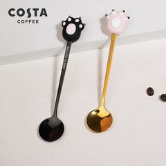 5YA1304 Stainless Steel Small Spatula Girl Cute Gold Light Luxury Dessert Elegant Coffee Spoon Stirring Spoon