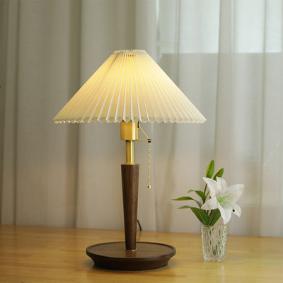 American style Retro Table lamp Bouffancy Simplicity Reminiscence bedroom Bedside Study sofa Northern Europe oak solid wood All copper