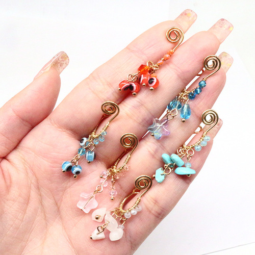 Gaby European and American cross-border eye nose ring beads nose ring nose jewelry nose nail holeless nose clip nose jewelry nose ring