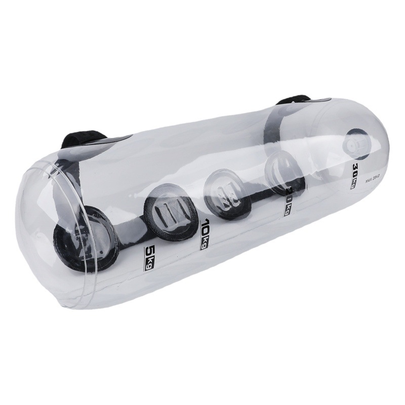 Bolsa de agua de fitness transparente inyección de agua peso suave mancuerna portátil fuerza entrenamiento inflable bolsa de elevación de peso inflable