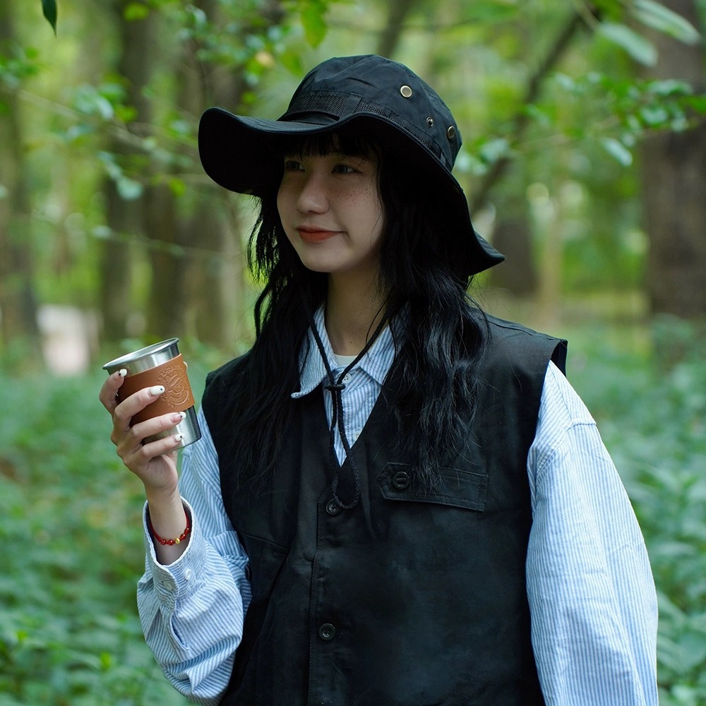 New Outdoor Mountaineering Sunscreen Fisherman Hat For Women's Summer Camping Fishing Basin Hat Waterproof Western Cowboy Sunshade Hat Japanese_voghion.com