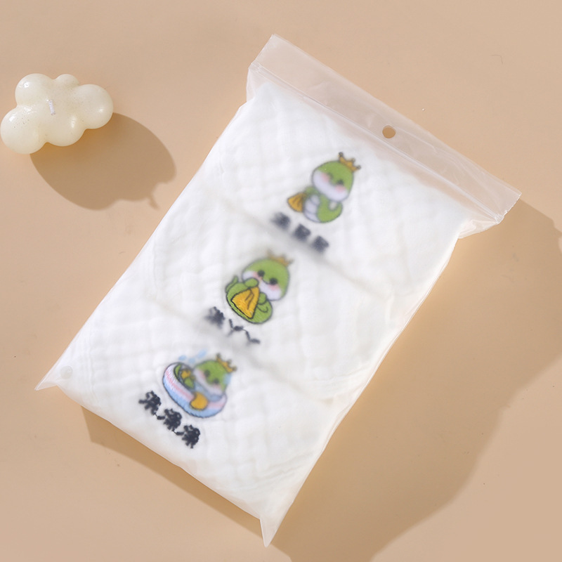 Toallas cuadradas tipo A gaza de algodón absorbente de agua transpirable impresión de lavado facial toallas cuadradas toallas para niños recién nacidos