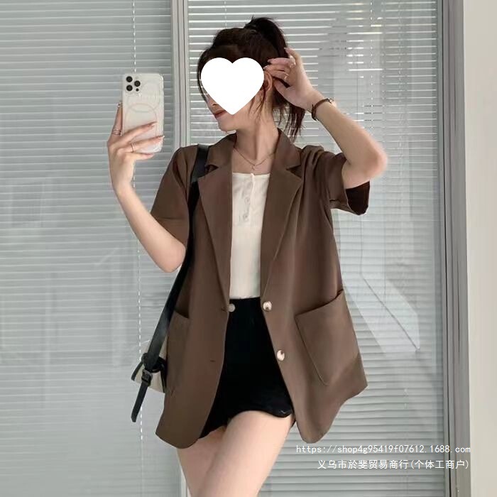 Women's summer blazer is popular this year, a niche casual versatile short-sleeved jacket, trendy 7183 Women's summer blazer is popular this year, a niche casual versatile short-sleeved jacket, trendy 7183