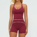 7028 vest + 7028 shorts—cherry red