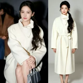 时尚宽松大气手工缝制双面羊绒大衣女羊毛呢子长款高级感外套秋冬