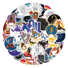 50張新款天蠍座Scorpio卡通塗鴉貼紙汽車行李箱水杯文具貼紙批發