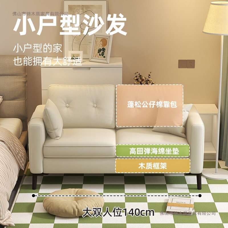 沙发客厅新款小户型现代简约布艺双人沙发出租房服装店小沙发|undefined
