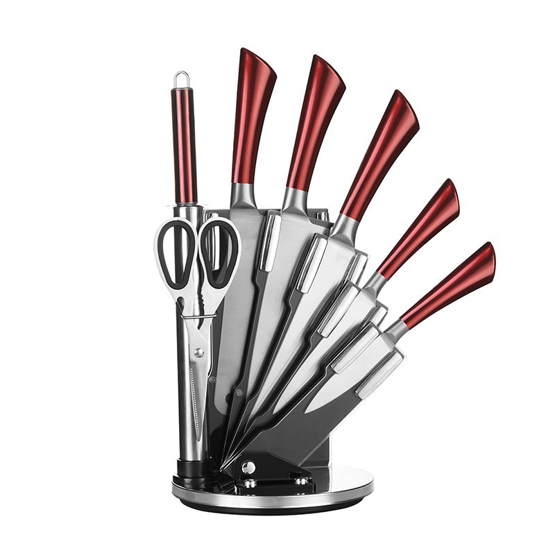 红色柄菜刀9件套