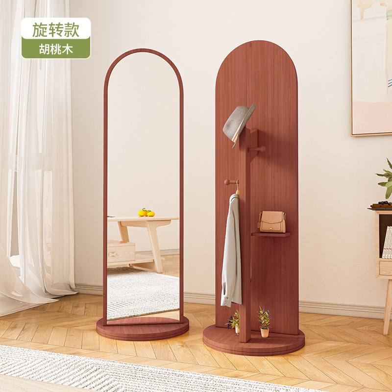 Espejo giratorio de ropa colgante de suelo espejo de cuerpo completo espejo de ropa colgante de dormitorio espejo de prueba móvil vertical