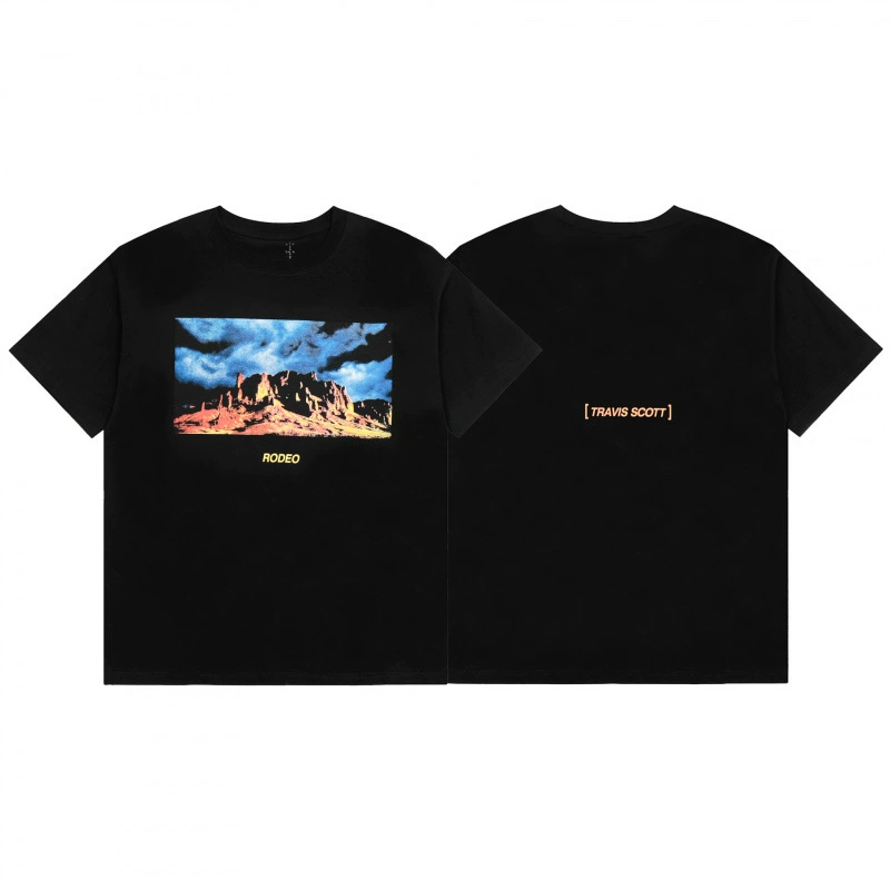 Travis Scott Cactus Jack Модная физиономия Роза стела рисунок повседневная футболка с коротким рукавом