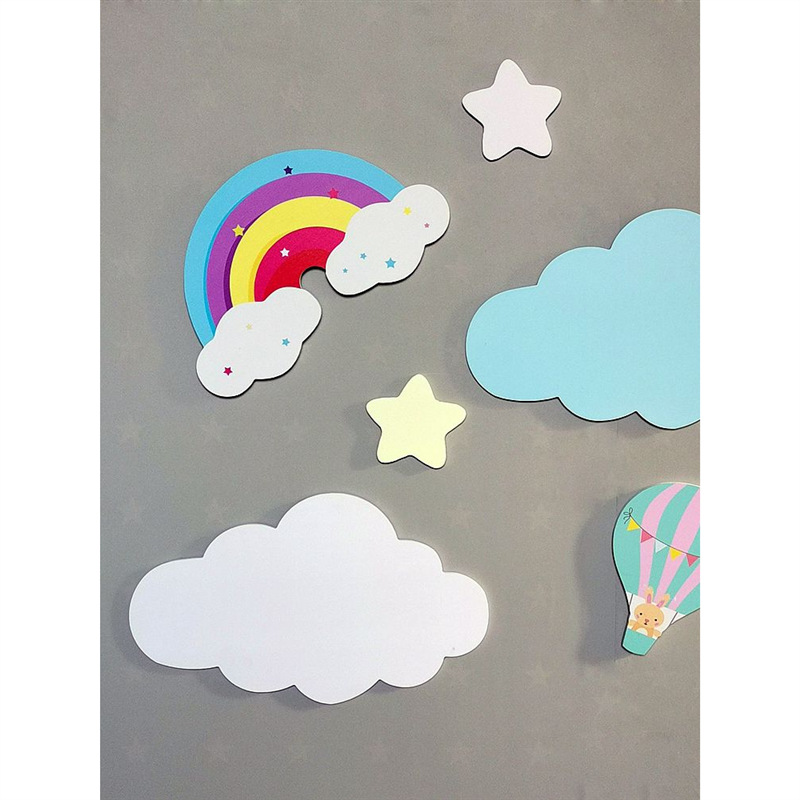 ins Nordic cloud rainbow wall decoration hole filling ugly children's room kindergarten study wall creative wall stickers