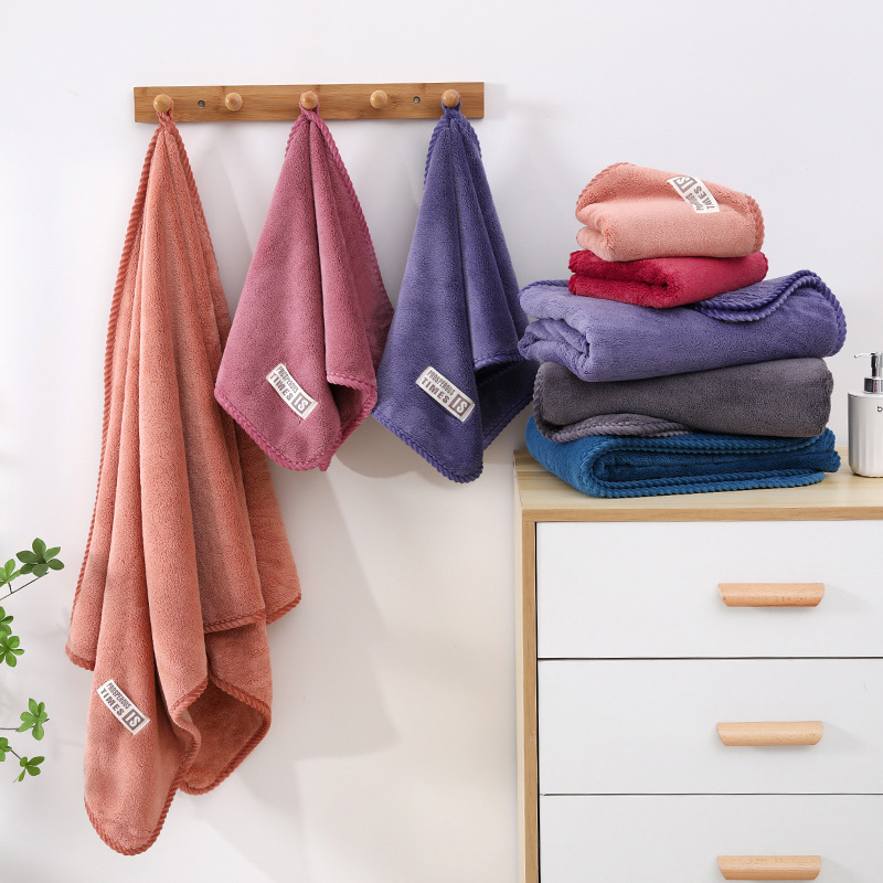 coral bath towel