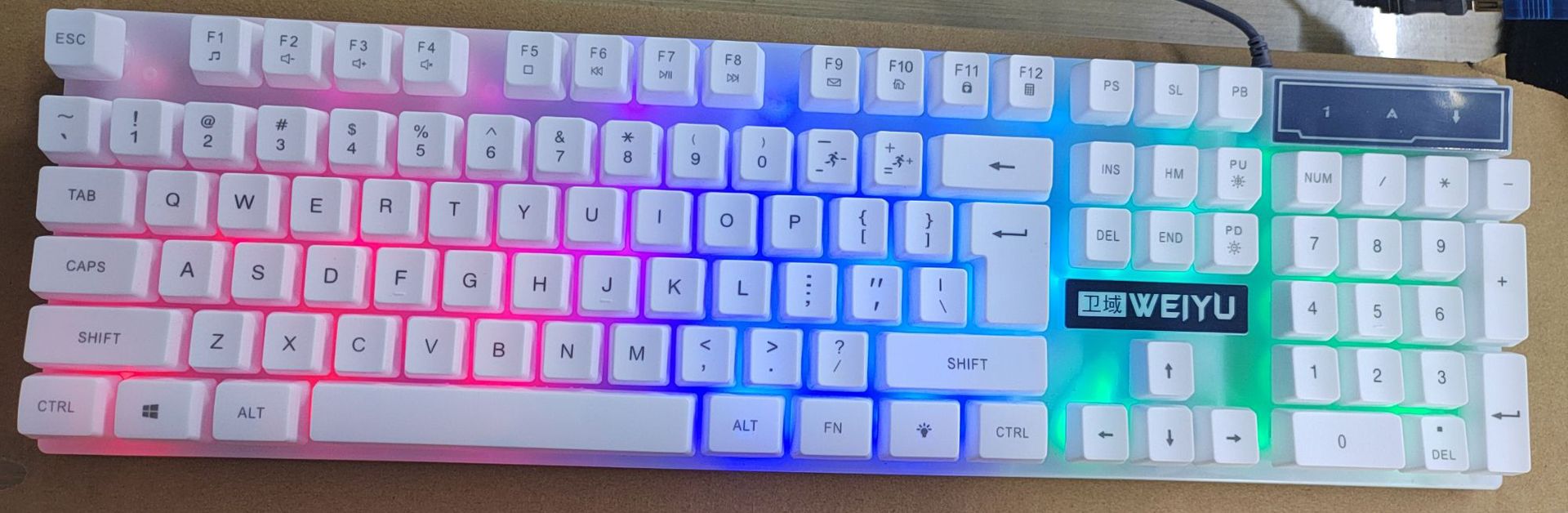 Retro punk cable teclado y ratón conjunto luminoso de juegos de oficina periféricos de computadora de escritorio mayorista