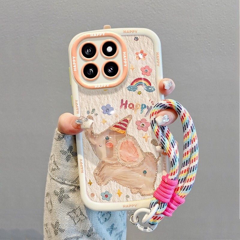 Puff Shell Cartoon Elephant Suitable for Apple 17Promax Mobile Phone Case Iphone15 All-Inclusive 14/13 Couple