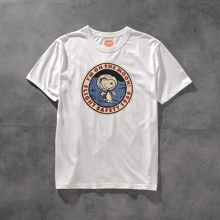 Spring and summer new American click wash cartoon print men's round-necked short-sleeved T-shirt comfortable youth half-sleeve 808 4