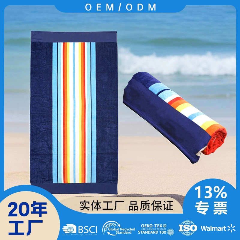 Пляжное полотенце из хлопка с принтом, простое, милое, с мультяшными рисунками, для плавания и спорта, в полном размере, на заказ для Amazon (международная доставка).