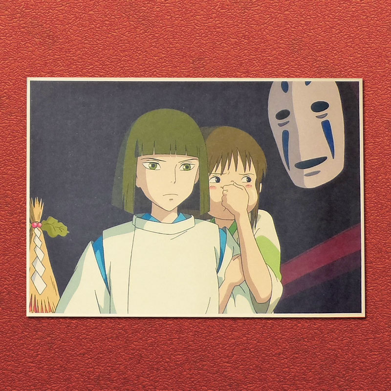 千と千尋の神隠し宮崎駿アニメーションクラフト紙ポスター装飾絵画寮カフェフォトフレーム壁ステッカー|undefined