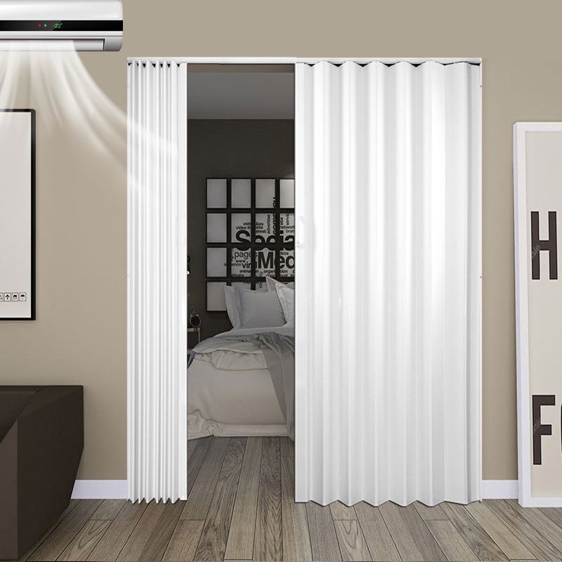 Pvc Folding Door, Sliding Door, Interior Partition, Open Kitchen Sliding Door, Simple Door, Balcony Retractable Invisible Door
